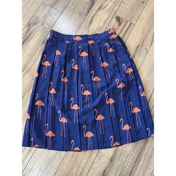 Charlotte by Charlotte Taylor size 8 silk skirt with flamingos - Picture 2 of 5